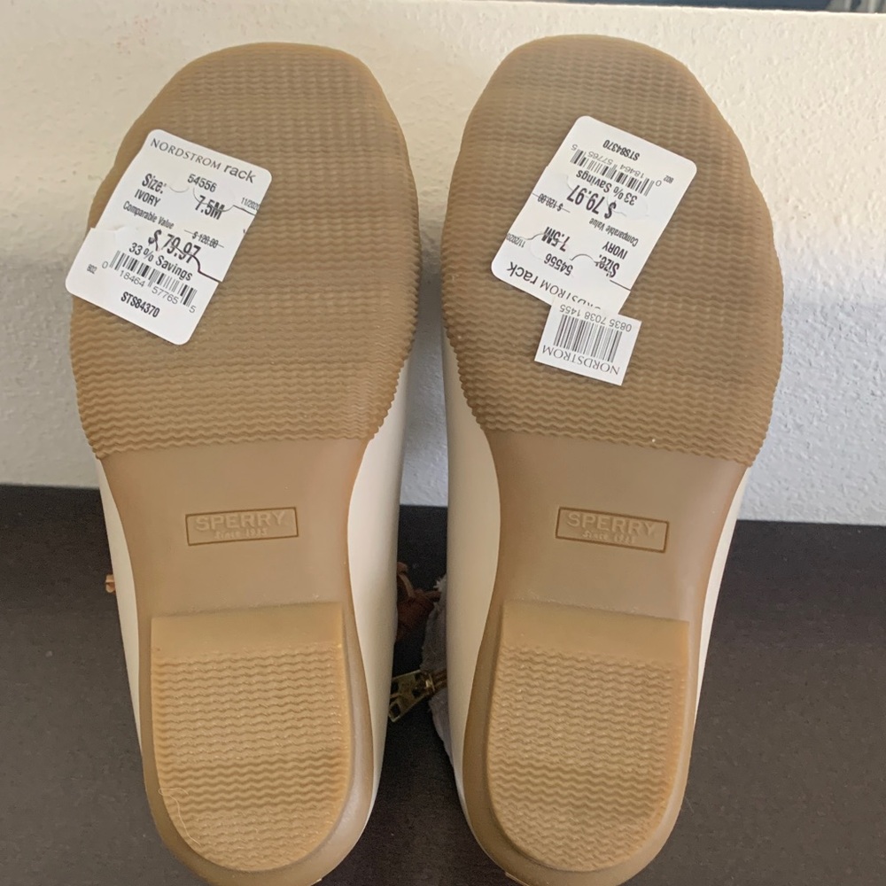Sperry Women's Ankle Boots in Cream and Tan - Picture 10 of 16